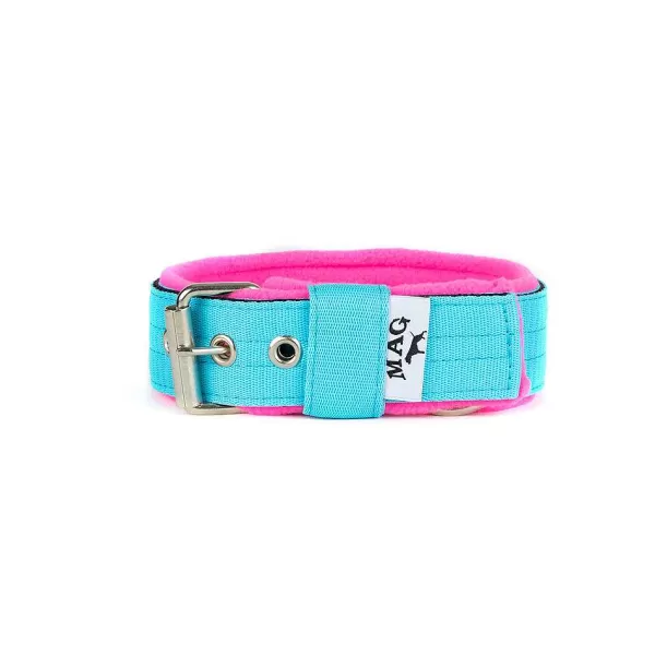 Halsband Met Fleece Lichtblauw Neon Roze | MAG Outlet