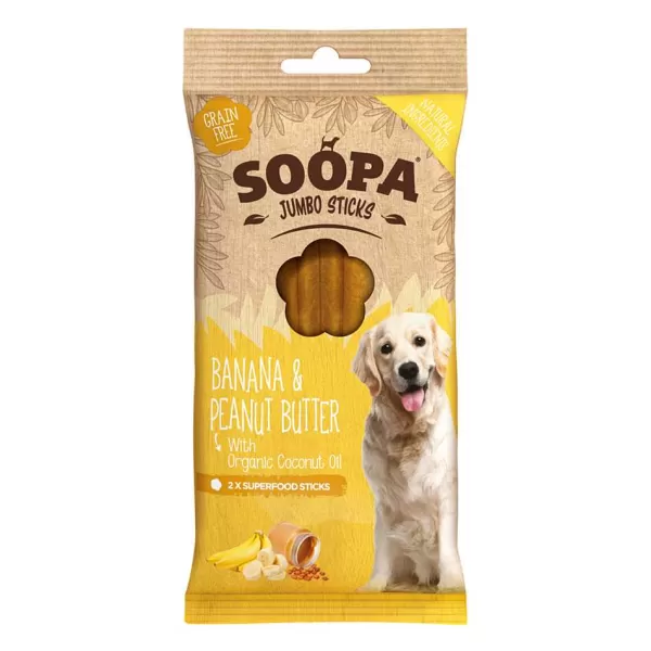 Dental Sticks Jumbo - Banana & Peanut Butter | Soopa Clearance